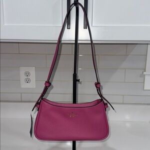 kate spade Juliette Pebbled Leather Small Shoulder Bag Nouveau Rose Pink NWT